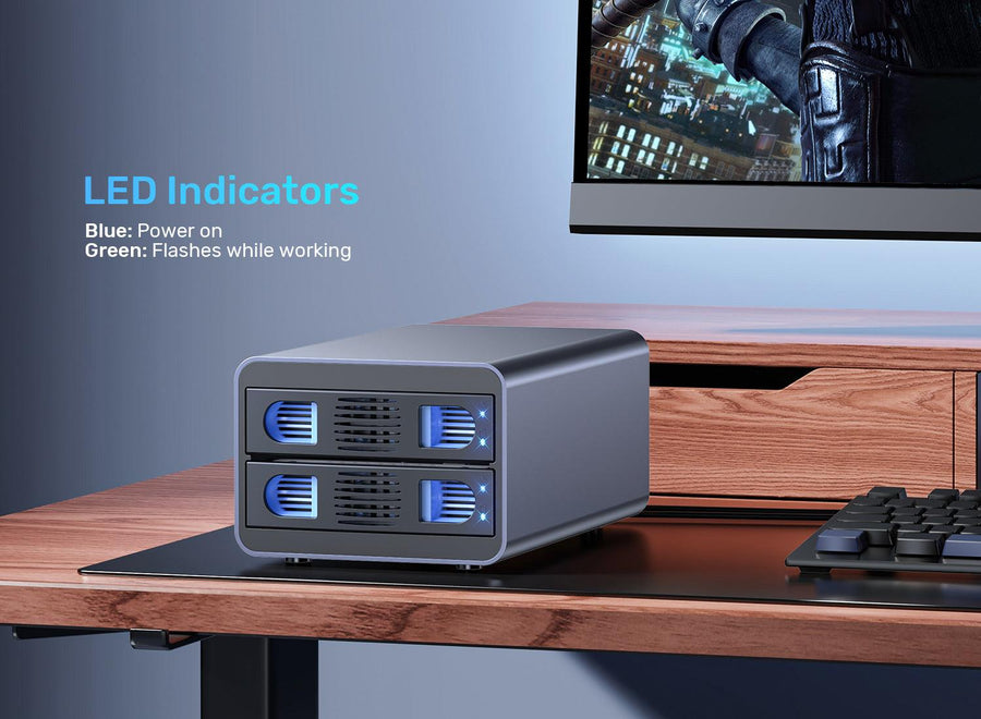 Unitek S1308B - 2-Bay RAID External HD Enclosure. Supports RAID 1 both 2.5'' & 3.5'' SATA HDD