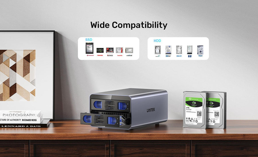 Unitek S1308B - 2-Bay RAID External HD Enclosure. Supports RAID 1 both 2.5'' & 3.5'' SATA HDD