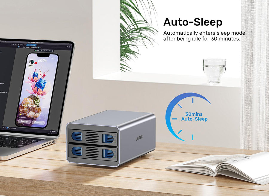 Unitek S1308B - 2-Bay RAID External HD Enclosure. Supports RAID 1 both 2.5'' & 3.5'' SATA HDD