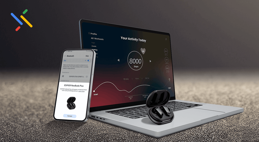 Edifier Neobuds Plus True Wireless Noise Cancelling In-Ear Headphones - Black