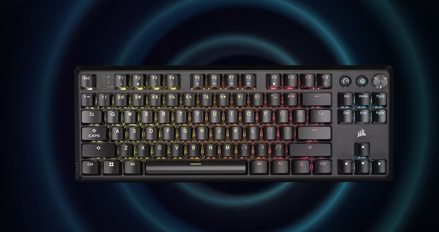 CH-914901E-NA - CORSAIR K70 CORE TKL WIRELESS RGB MLX RED V2 SOUND DAMPENING ROTARY DAIL GAMING KEYBOARD