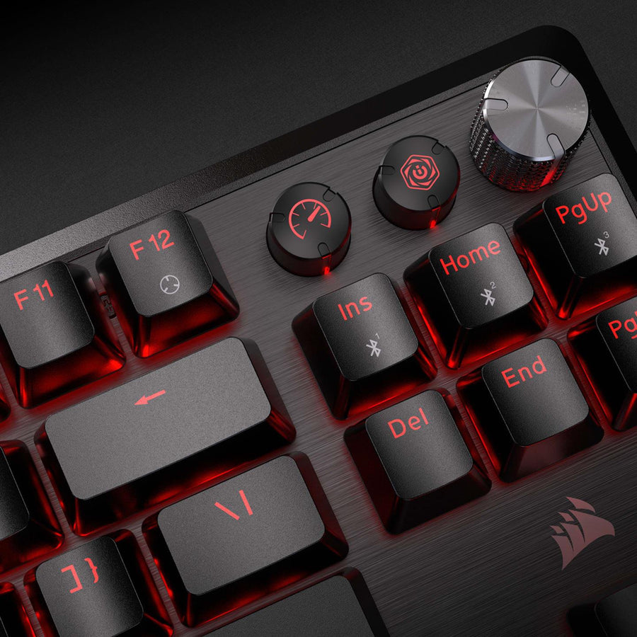 CH-914901E-NA - CORSAIR K70 CORE TKL WIRELESS RGB MLX RED V2 SOUND DAMPENING ROTARY DAIL GAMING KEYBOARD