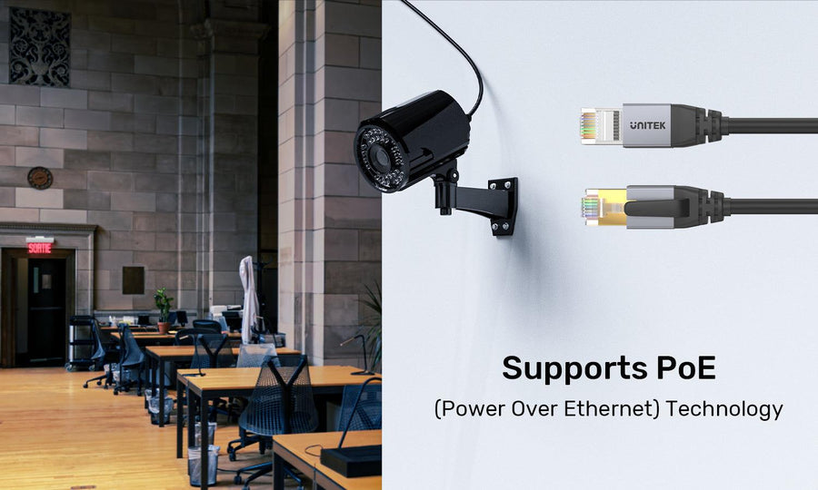 Unitek C18149AGY03-1M - 1M CAT8 Black SSTP 26AWG Patch Lead in PVC Jacket Supports 40 Gigabit Ethernet
