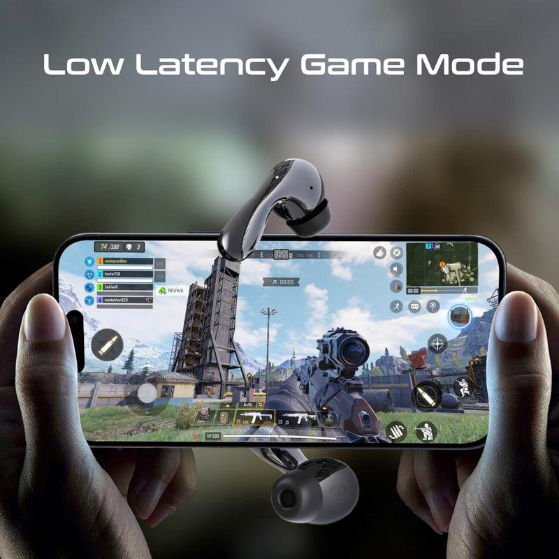 Promate BATON-BLK - In-Ear HD Bluetooth Earbud Hybrid ANC TWS w/ Intellitouch Includes 500mAh Recharging