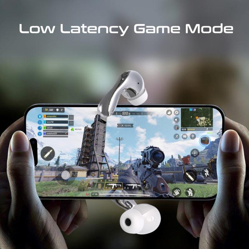 Promate BATON-WHT - In-Ear HD Bluetooth Earbud Hybrid ANC TWS w/ Intellitouch 500mAh Recharging Battery