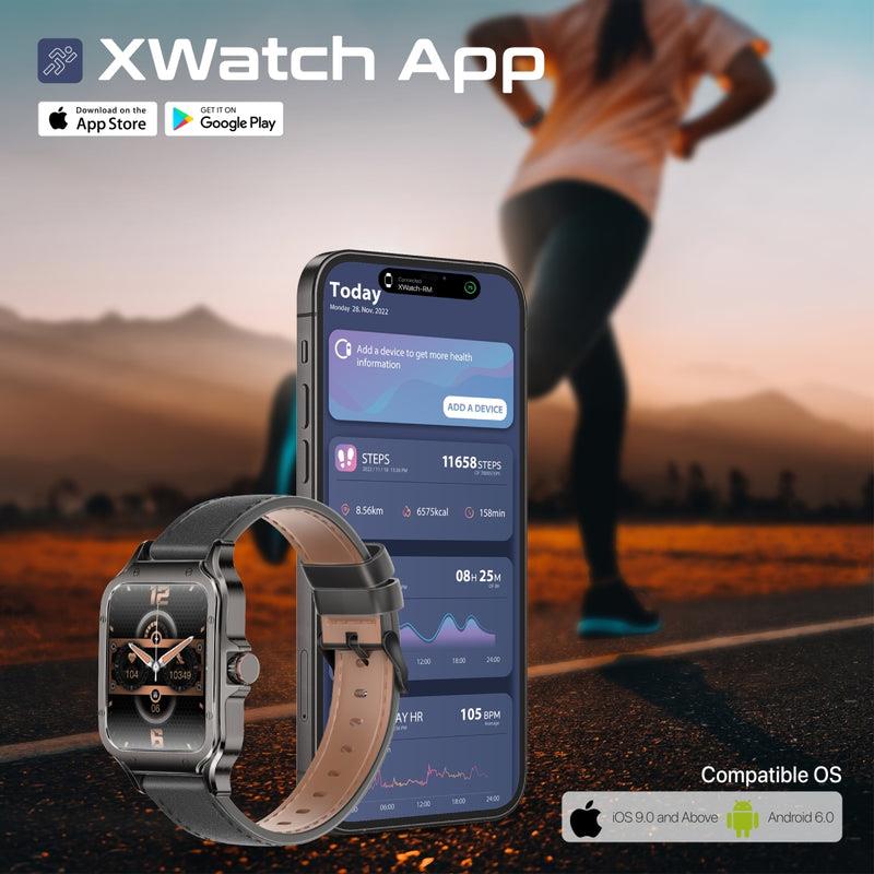 Promate XWATCH-RM-BLK - IP68 Smartwatch w/ 1.78'' Curved Display & BT Calling Fitness Tracker Pedometer