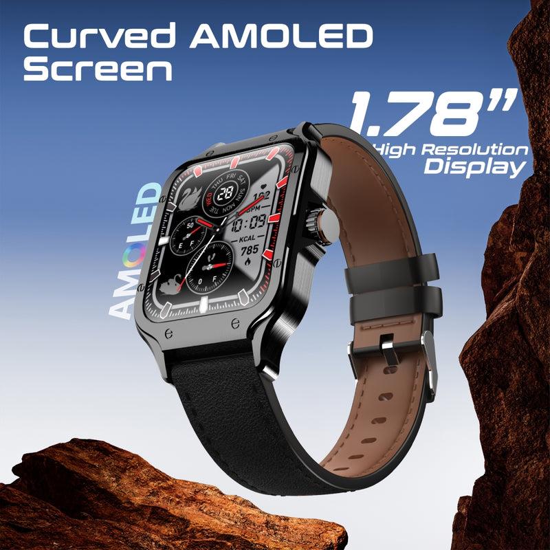 Promate XWATCH-RM-BLK - IP68 Smartwatch w/ 1.78'' Curved Display & BT Calling Fitness Tracker Pedometer
