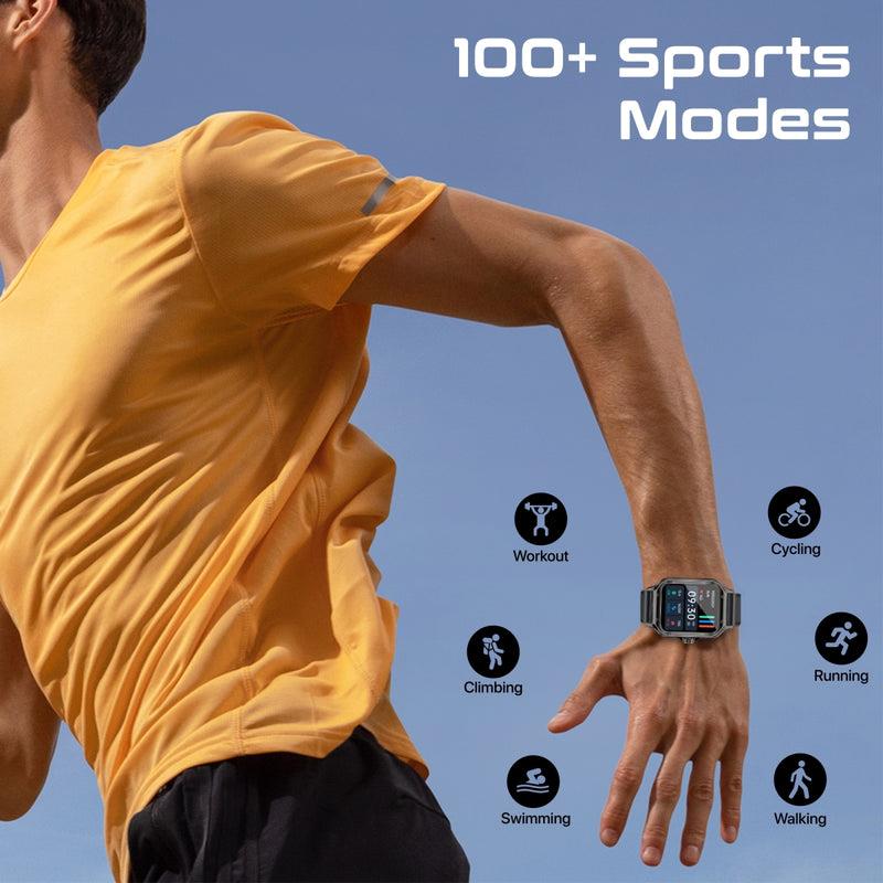 Promate XWATCH-RM-BLK - IP68 Smartwatch w/ 1.78'' Curved Display & BT Calling Fitness Tracker Pedometer