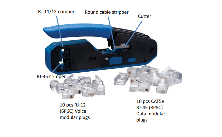 IDEAL INDUSTRIES IDL33-396 - Data & Voice Modular Plug Crimp Tool Kit.