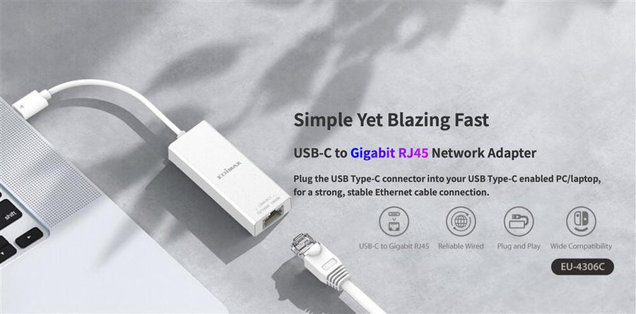 EDIMAX EU-4306C - USB-C to Gigabit Ethernet Adapter