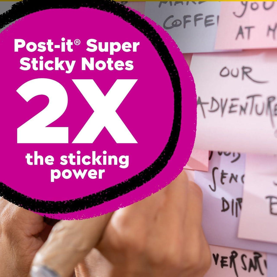 7100290313 - Post-it 100 Rec Super Sticky Notes 654R-5SSNRP 76x76mm Wanderlust, Pack of 5