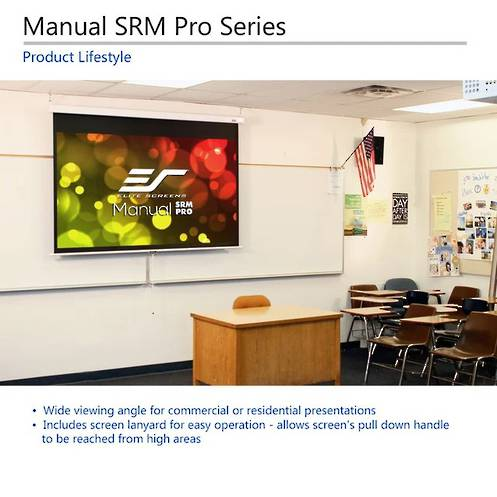 Elite Screens M84XSR-PRO - Manual Pull-Down SRM Pro, 84 inches