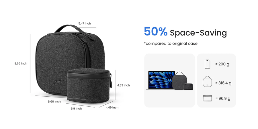 Kiwi Design   for META Oculus Quest 2 / 3 / Vision Pro P4 Portable Carry Soft Case