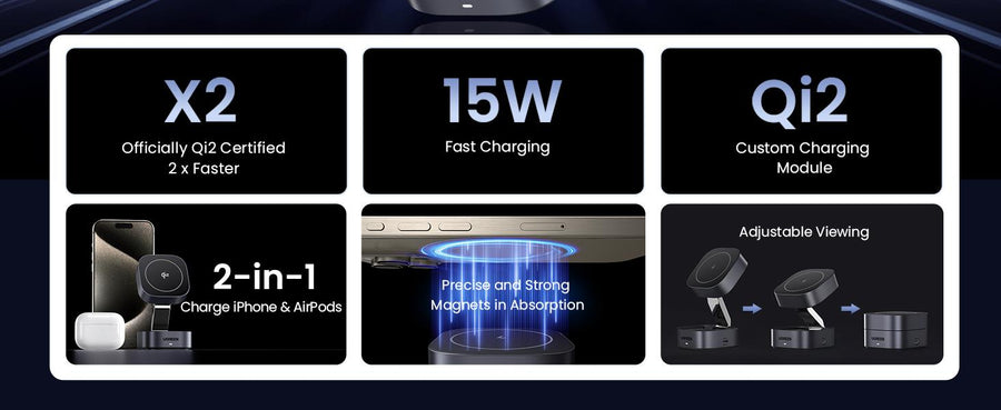 UG-35316 - Ugreen  2-in-1 Magnetic Wireless Charger