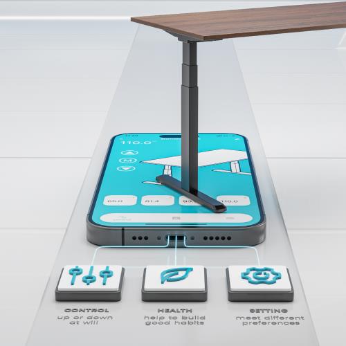 BRATECK M06-23DE-AI-WHT - Pro Smart Dual-Motor Sit Stand Desk w/ Intelligent APP Control. Programmable Height