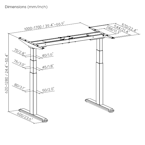 BRATECK M06-23DE-AI-WHT - Pro Smart Dual-Motor Sit Stand Desk w/ Intelligent APP Control. Programmable Height