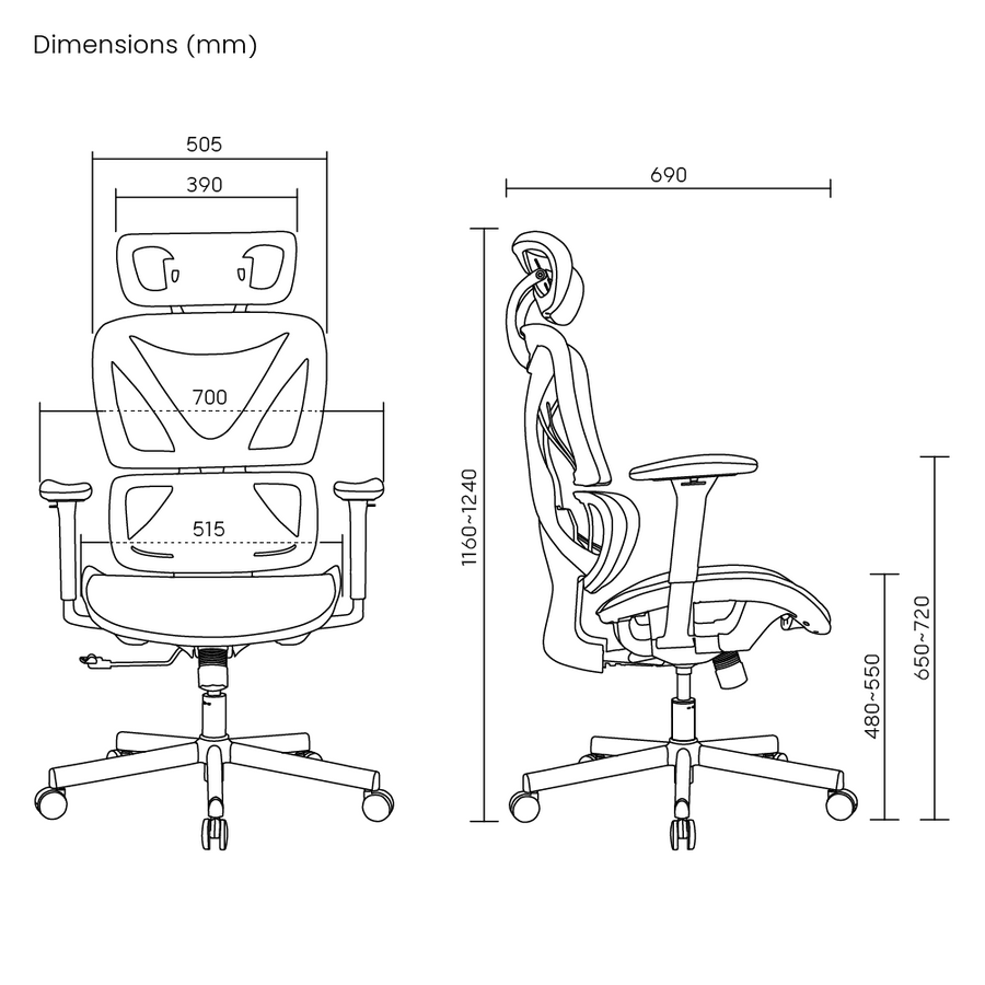 BRATECK CH05-31 - SpineX Ergonomic Office Chair w/ Posture Enhancement