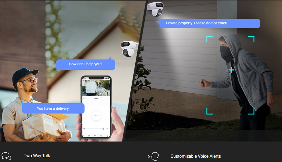 EZVIZ H90-4MP - H90 4MP (2K+) Outdoor Dual PT WiFi Wired Camera (4MP+4MP). Dual Rotations