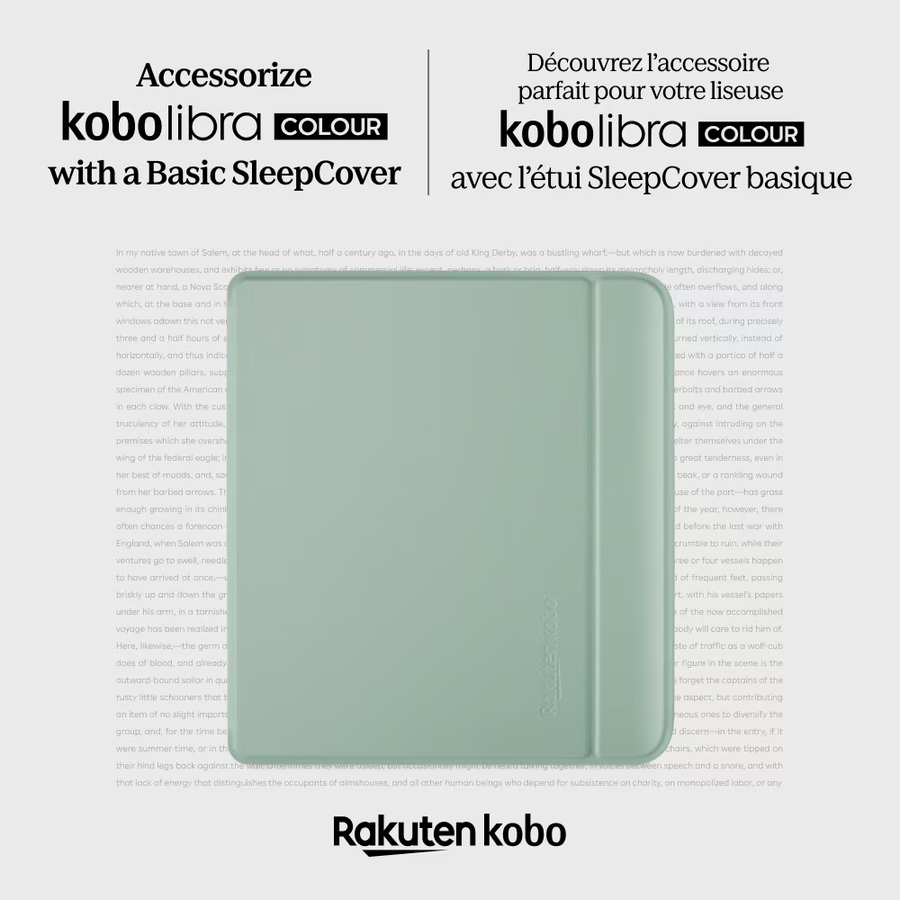 N428-AC-GR-O-PU - KOBO LIBRA COLOUR GARDEN GREEN BASIC SLEEPCOVER