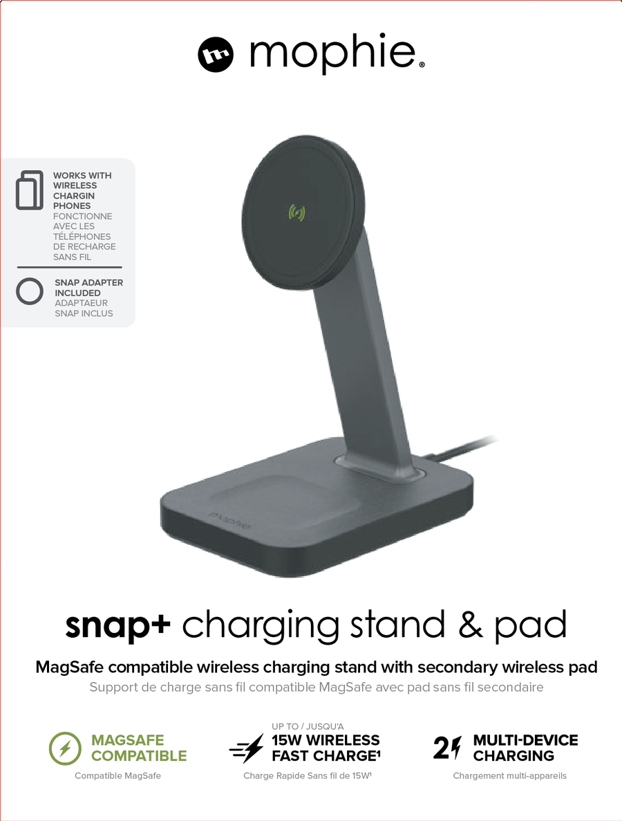 ZAGG 401309753 - Mophie Snap+ Charging Stand & Pad - Black