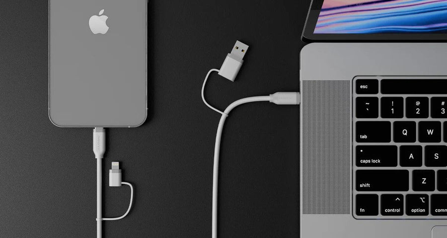 ALOGIC ELSI4IN1U2WH1.5 - Elements Silicone 4-IN-1 USB 2.0 Cable