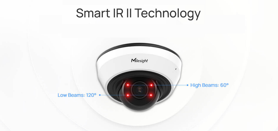 MS-C5383-PD - Milesight 5MP NDAA Indoor AI IR Mini Dome Network Camera White