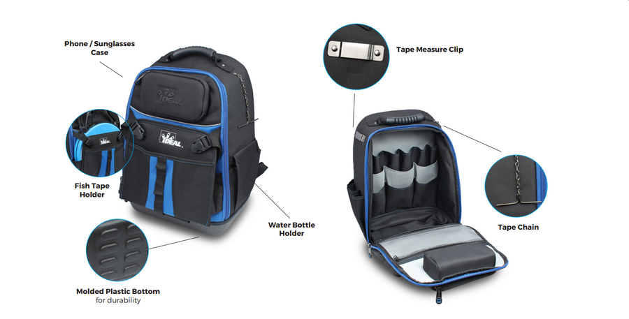 IDEAL INDUSTRIES IDL37-001 - Pro Series Single Compartment Backpack