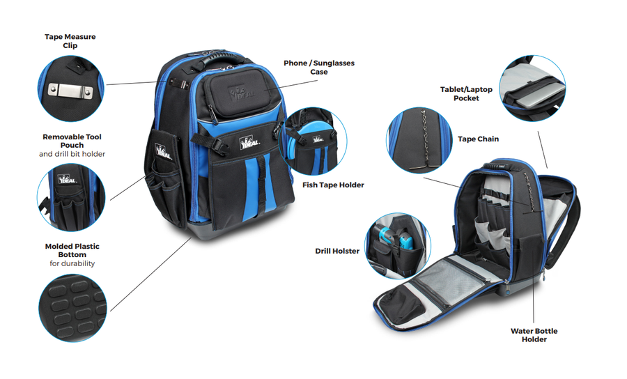 IDEAL INDUSTRIES IDL37-000 - Pro Series Dual Compartment Backpack