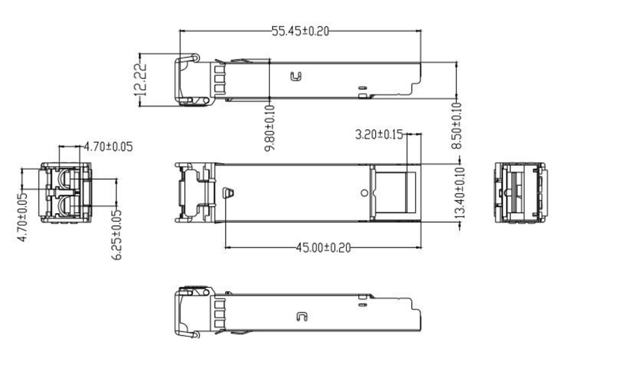 ETU-LINK ES8512-3LCD05 - Gigabit SFP module 850nm Multi-mode 550M range LC connector