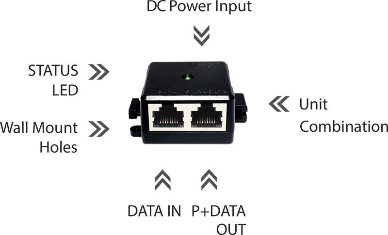 Cerio POE-PE03GE-30W - PoE Injektor Gigabit Ethernet PoE+ 30W kompakte Größe