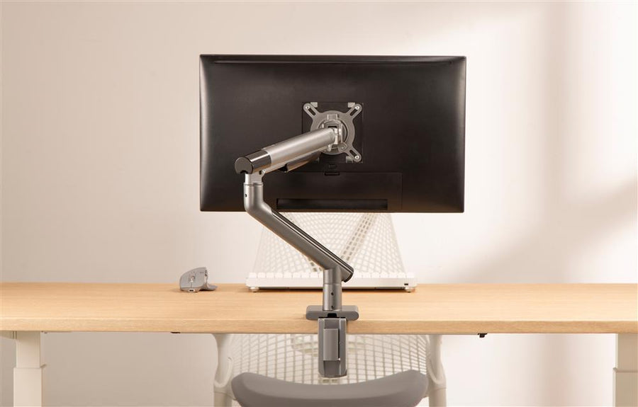 BRATECK LDT49-C012-SG - 17-32'' Premium Slim Aluminium Spring-Assisted Desk Mount Monitor Arm.