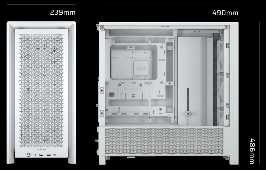 CC-9011313-WW - CORSAIR FRAME 4000D RS MID-TOWER, WHITE