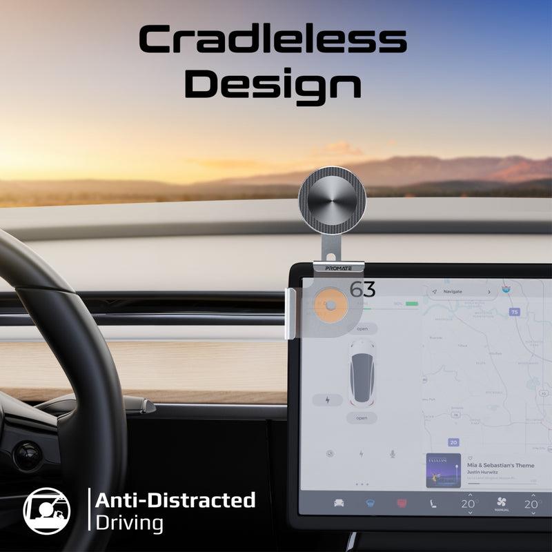 Promate MAGHOLD-90 - SecureGrip Cradleless Magnetic Smartphone Holder on Car Monitor