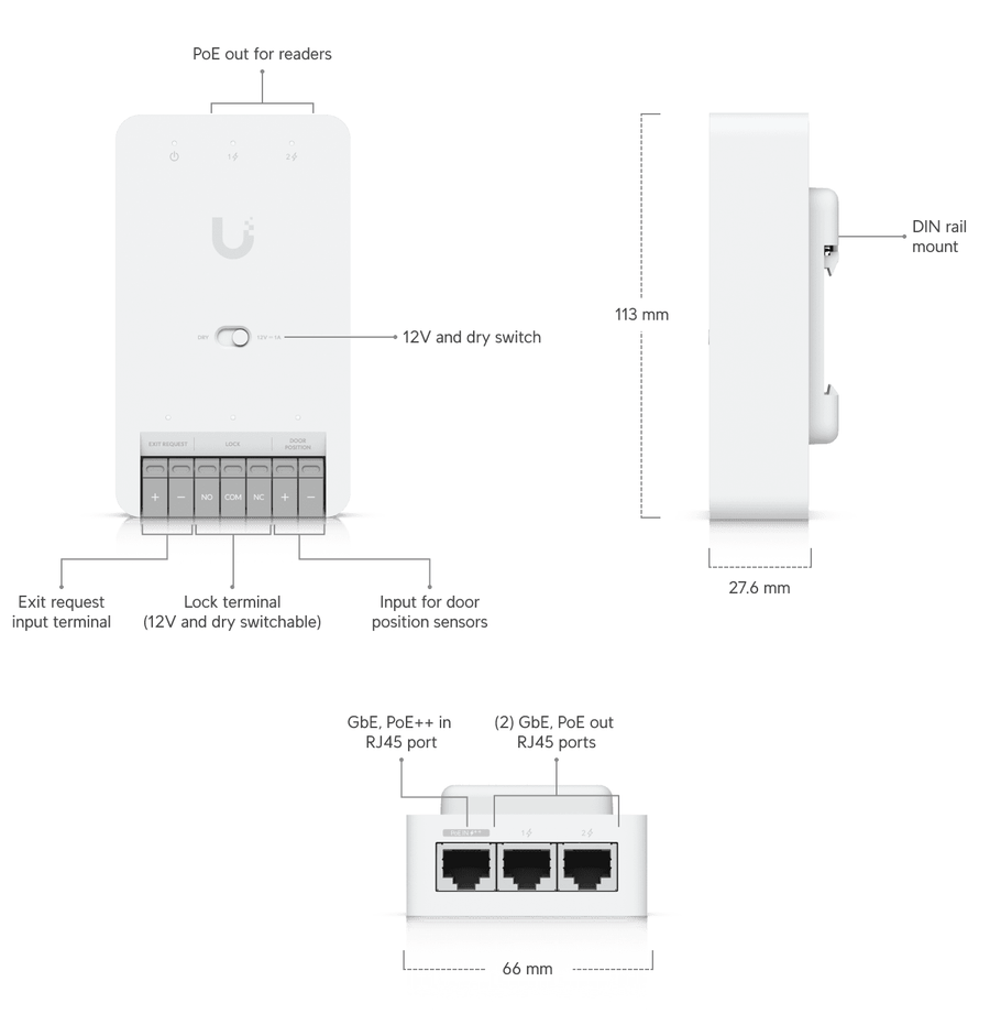 Ubiquiti UA-HUB - UniFi Access Hub - intelligent IP networked single door controller