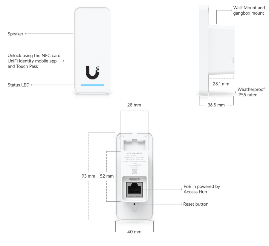 UA-G3-SK-Pro - Ubiquiti UniFi Access 3nd-Generation Single Door Pro Starter Kit with Apple Touch Pass Support