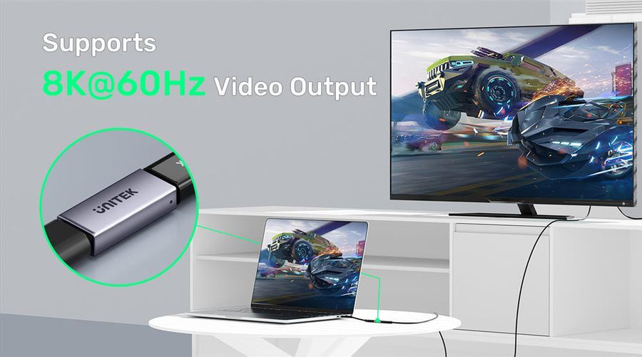 Unitek A1036GY - USB-C Extension Adapter. Type-C Female to Female. Supports up to 8K@60Hz