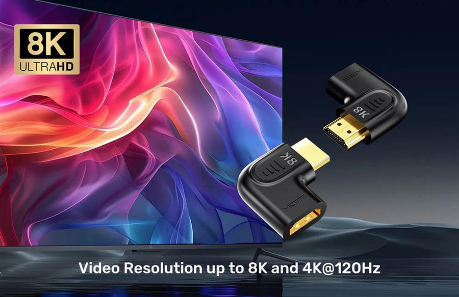 Unitek A1047A - 8K HDMI 90 & 270 Degree Vertical Flat Adapter w/ Gold-Plater Connectors