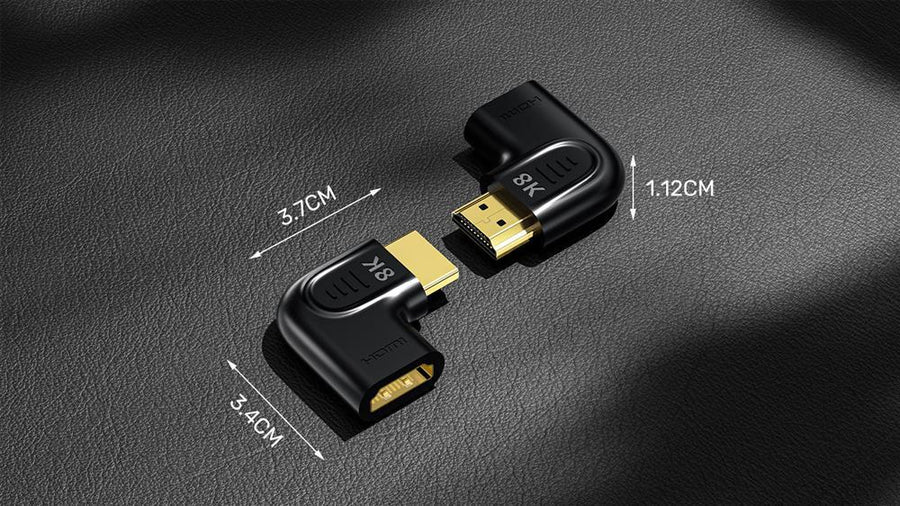 Unitek A1047A - 8K HDMI 90 & 270 Degree Vertical Flat Adapter w/ Gold-Plater Connectors