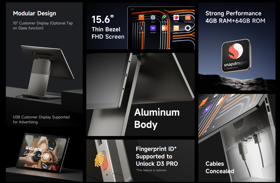F3510 - Sunmi D3 Pro Desktop 15.6" 4GB 64GB Android 13