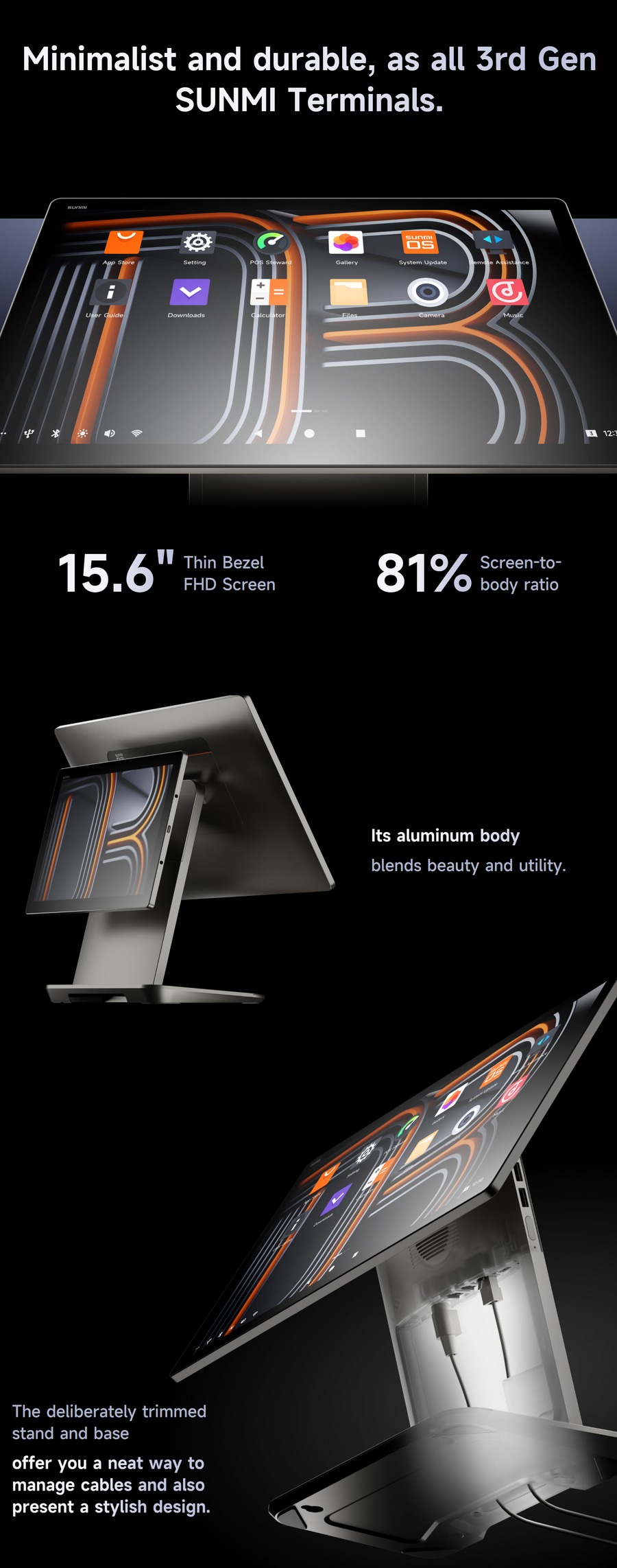 F3510 - Sunmi D3 Pro Desktop 15.6" 4GB 64GB Android 13