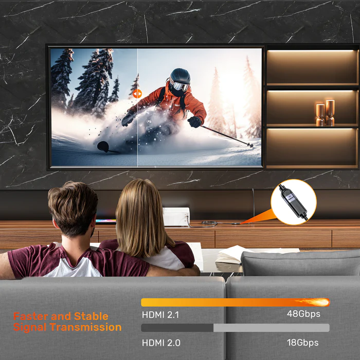 Unitek C11091AGY-2M - 2m 8K HDMI Extension Cable Supports 8K@60Hz/4K@120Hz HDR Built to Last Gold-plated