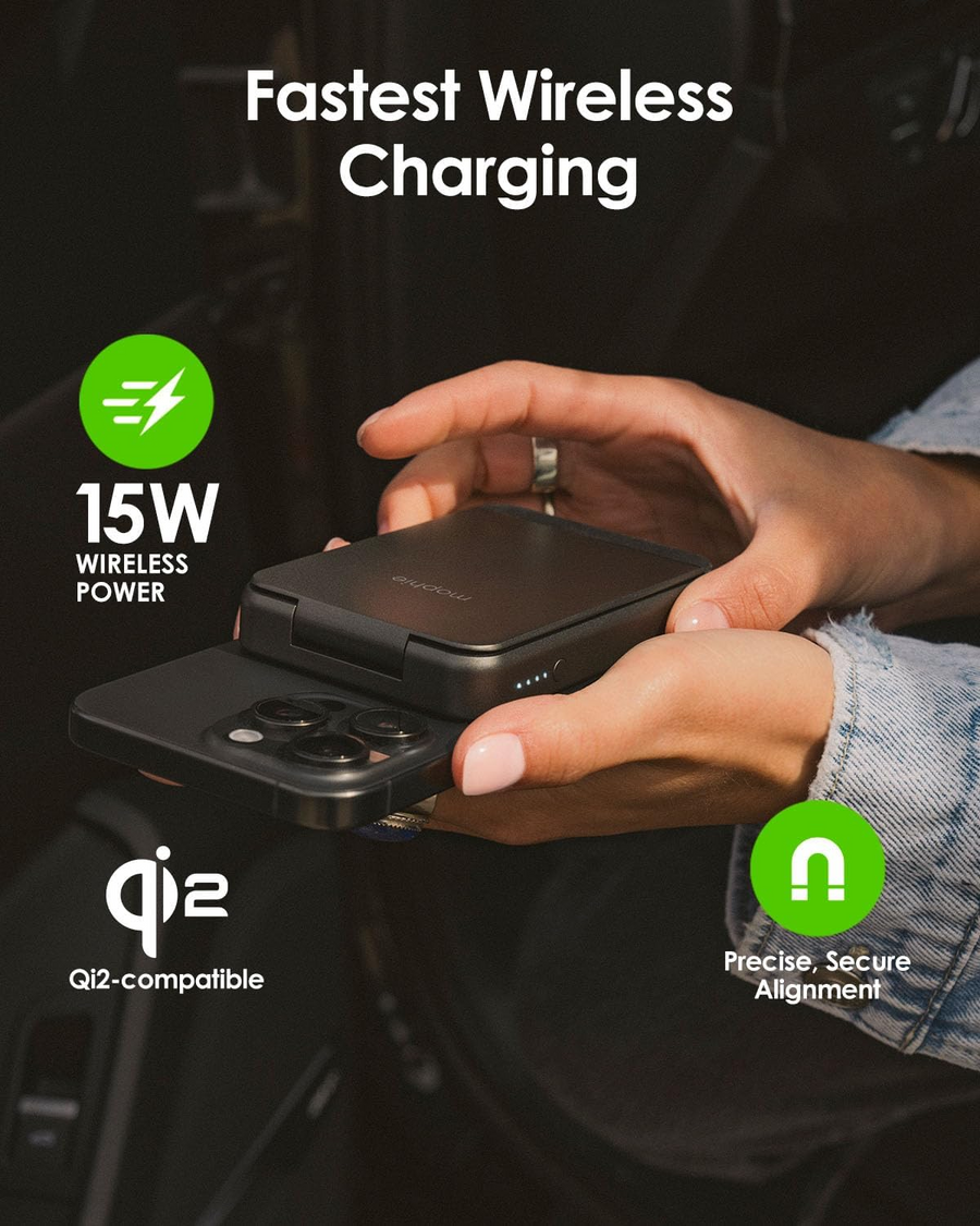 ZAGG 401113393 - Mophie UNV BTRY snap+ powerstation ministand 5K Qi2 - Black