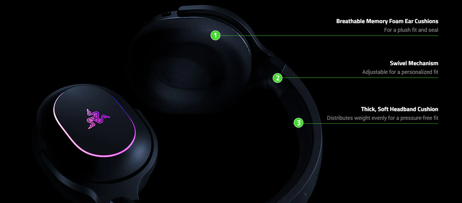 RZ04-05220200-R3M1 - RAZER BARRACUDA X CHROMA - WIRELESS MULTI-PLATFORM GAMING AND MOBILE HEADSET - WHITE EDITION - FRML PACKAGING