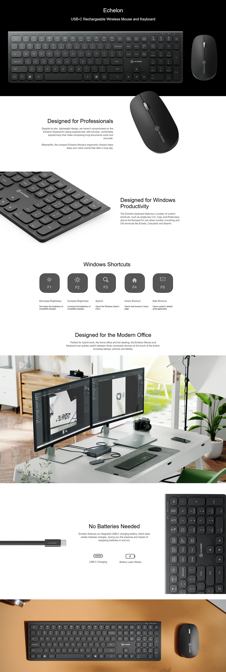ALOGIC ASKBT3WC - Echelon USB-C Rechargeable Bluetooth Ful