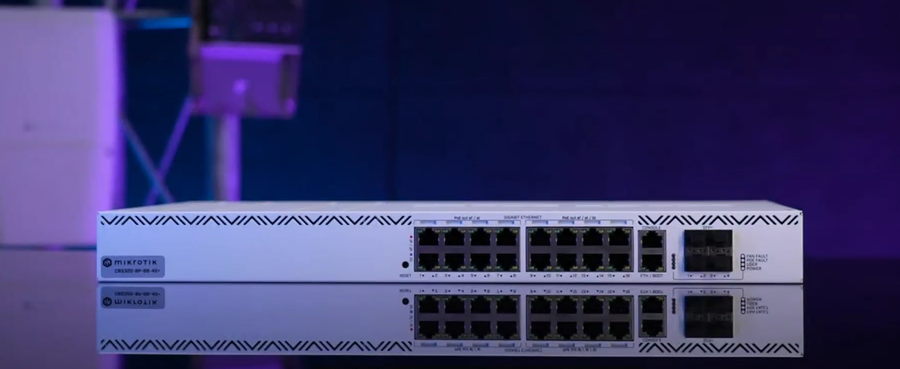 CRS320-8P-8B-4S+RM - MikroTik CRS320-8P-8B-4S+RM 16 Port Gigabit 802.3af/at/bt PoE Switch with 4 SFP+ Uplinks