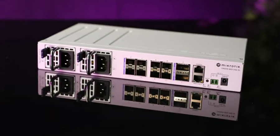 CRS510-8XS-2XQ-IN - MikroTik CRS510-8XS-2XQ-IN 10/100 Gbps Switch with Dual Hot-Swap Power Supplies