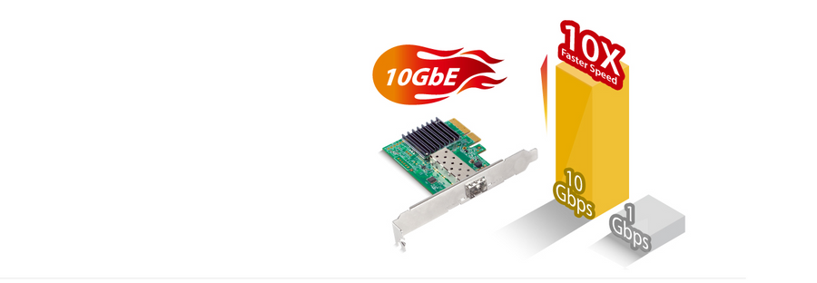 EDIMAX EN-9320SFP-V2 - 10GbE SFP+ V2 PCI Express Network Adapter Converts PCIe Slot into SFP+ Fiber Slot