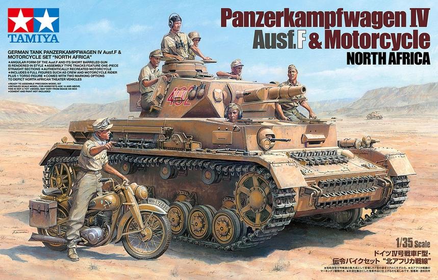 Tamiya 25208 - TAMIYA 1/35 IV.F & MOTORCYCLE N. AFRICA