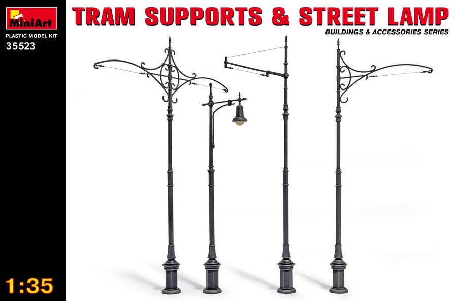Miniart 2-35523 - MINIART 1/35 TRAM SUPPORTS & STREET LAMPS