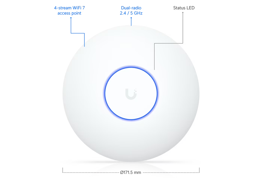 Ubiquiti U7-LITE - Wi-Fi 7 Access Point 802.11be dual-band 2x2 MIMO